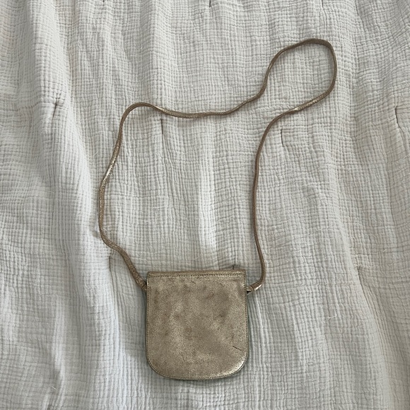 maje Vintage Gold Leather Crossbody Bag - Picture 11 of 15